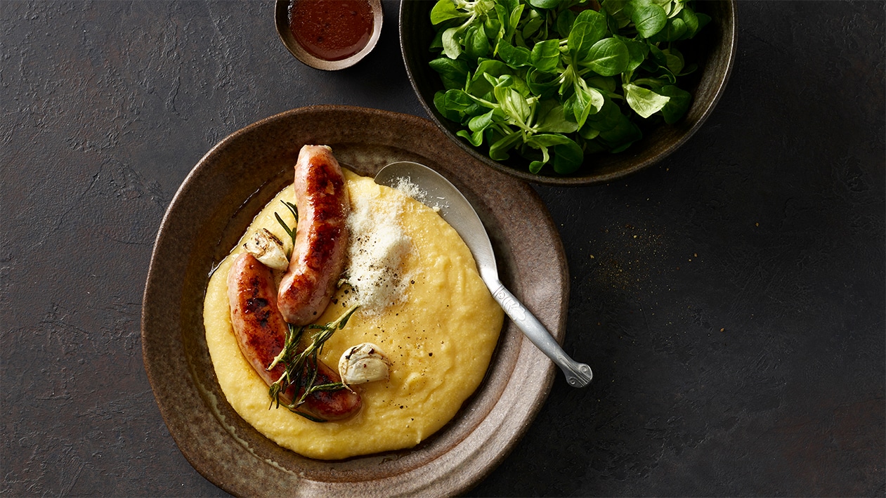 Luganighe mit Polenta –  